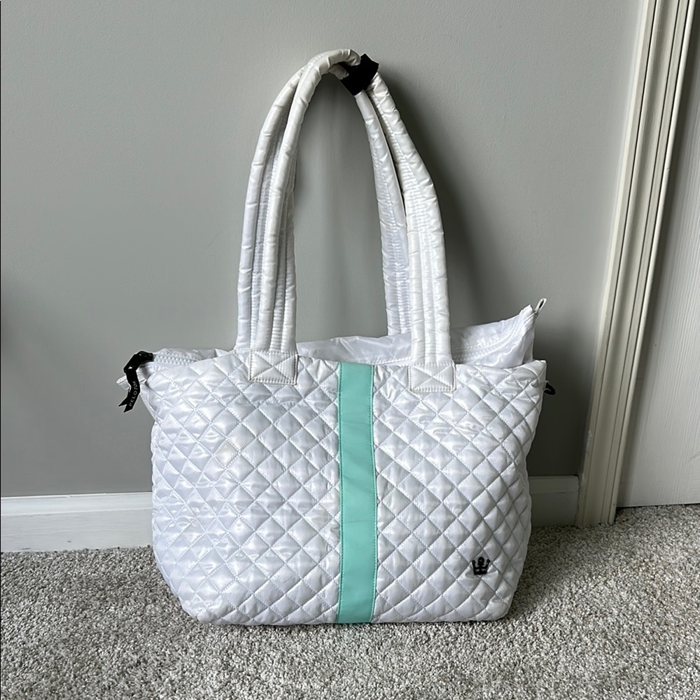 Peloton White Quilted Tote Bag